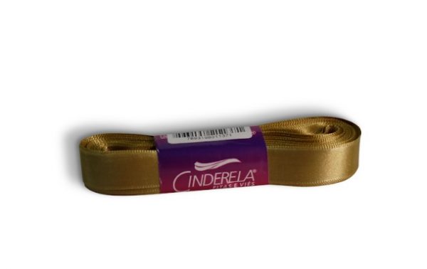 Fita Presente Cetim Cinderela Dourado 055 15mm N°3 Rolo 10 Metros