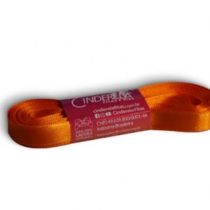 Fita Presente Cetim Cinderela Laranja 037 10mm N°2 Rolo 10 Metros