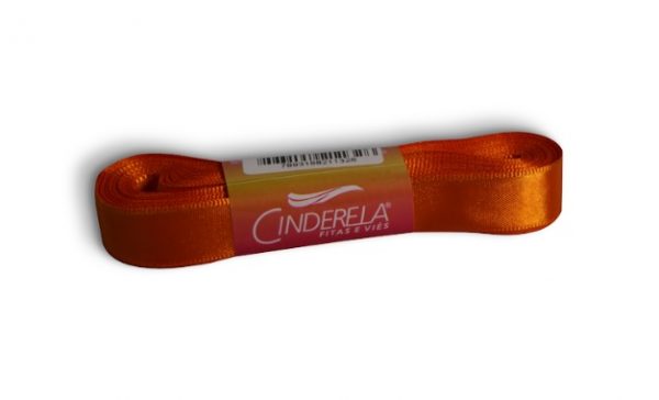 Fita Presente Cetim Cinderela Laranja 037 15mm N°3 Rolo 10 Metros