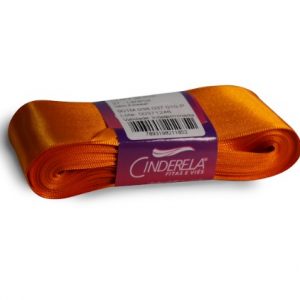 Fita Presente Cetim Cinderela Laranja 037 38mm N°9 Rolo 10 Metros