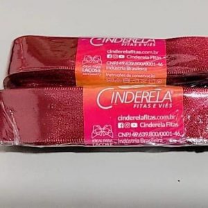 Fita Presente Cetim Cinderela Marsala 106 22mm N°5 Rolo 10 Metros