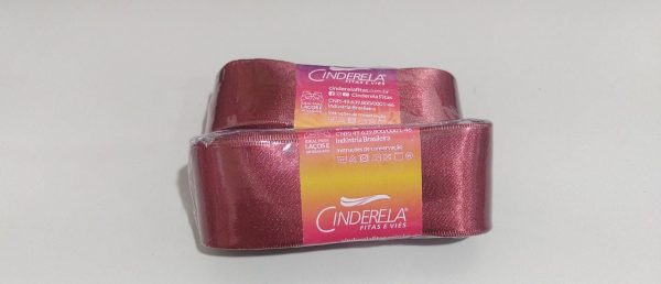 Fita Presente Cetim Cinderela Marsala 106 38mm N°9 Rolo 10 Metros