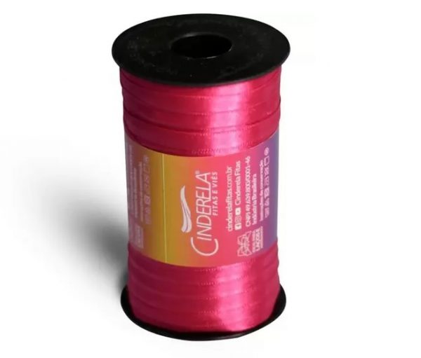 Fita Presente Cetim Cinderela Pink 041 07mm N°1 Rolo 100 Metros