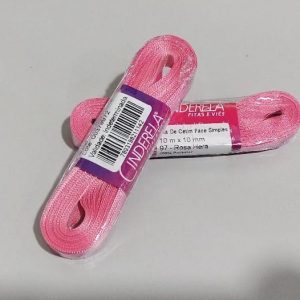 Fita Presente Cetim Cinderela Rosa Hera 097 10mm N°2 Rolo 10 Metros