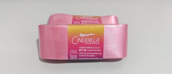 Fita Presente Cetim Cinderela Rosa Hera 097 38mm N°9 Rolo 10 Metros