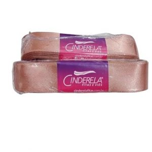 Fita Presente Cetim Cinderela Rose Gold 151 22mm N°5 Rolo 10 Metros