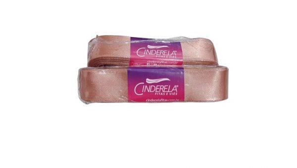 Fita Presente Cetim Cinderela Rose Gold 151 22mm N°5 Rolo 10 Metros