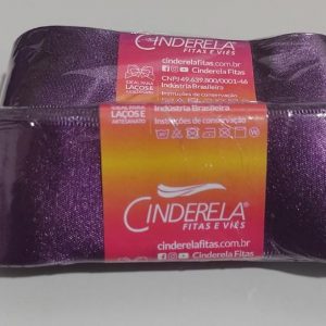 Fita Presente Cetim Cinderela Roxo 027 38mm N°9 Rolo 10 Metros