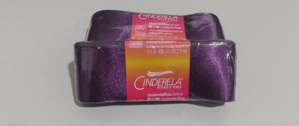 Fita Presente Cetim Cinderela Roxo 027 38mm N°9 Rolo 10 Metros