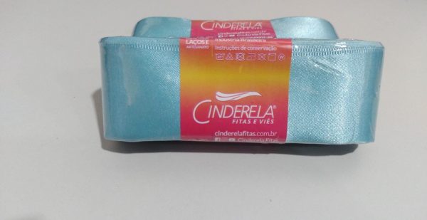 Fita Presente Cetim Cinderela Tiffany 095 38mm N°9 Rolo 10 Metros