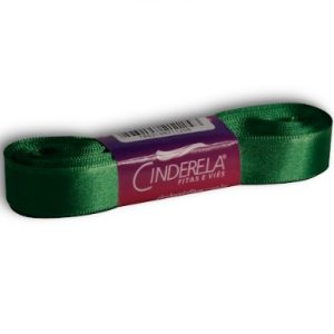 Fita Presente Cetim Cinderela Verde Bandeira 017 15mm N°3 Rolo 10 Metros