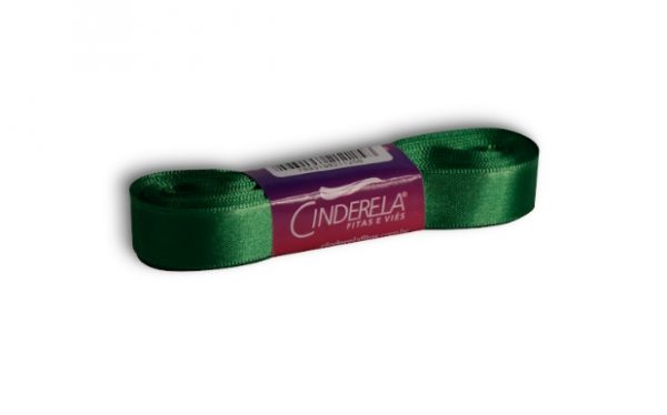 Fita Presente Cetim Cinderela Verde Bandeira 017 15mm N°3 Rolo 10 Metros