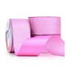 Fita Presente Cetim Lurex Cinderela Rosa Chiclete 053 38mm N°9 Metro