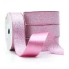 Fita Presente Cetim Lurex Cinderela Rosa Hera 097 22mm N°5 Metro