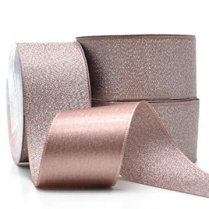 Fita Presente Cetim Lurex Cinderela Rose Gold 151 38mm N°9 Metro