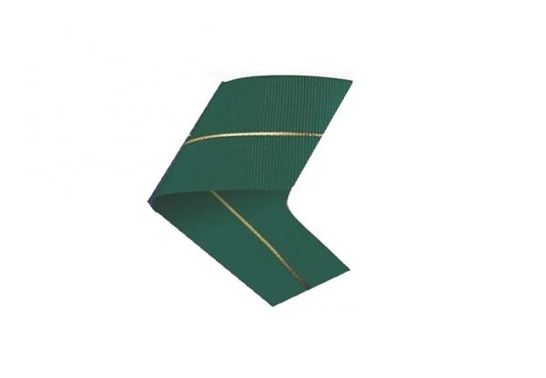 Fita Presente Gorgurão Cinderela Verde Amazonas Fio Dourado 150 38mm N°9 Rolo 10 Metros