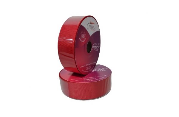 Fita Presente Gorgurão Cinderela Vermelho 008 38mm N°9 Rolo 40 Metros