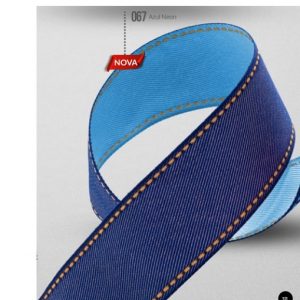 Fita Presente Jeans Dupla Face Cinderela Azul Fluor 067 35mm N°7 Metro