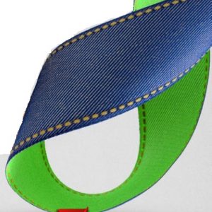 Fita Presente Jeans Dupla Face Cinderela Verde Fluor 091 35mm N°7 Metro