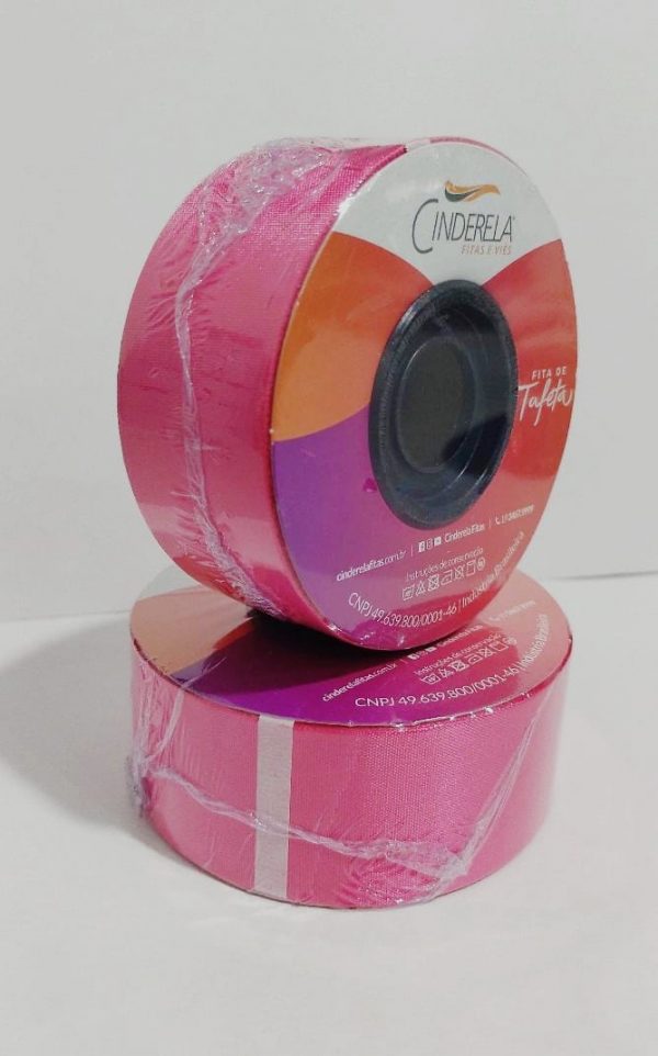 Fita Presente Tafeta Cinderela Pink 041 35mm N°7 Metro