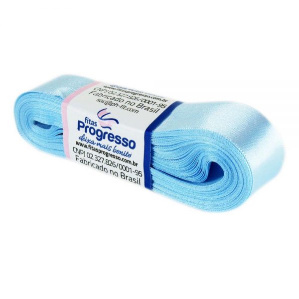 FITA PROGRESSO CETIM N5 AZUL BEBE 22MM C/10MTS 212