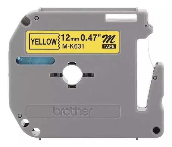 Fita Rotulador Brother Masterprint Compatível M K631 Branco/Amarelo 12mm 8mts