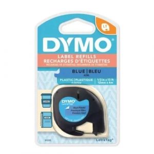 Fita Rotulador Dymo Letratag Plastica Azul 12mmx4m