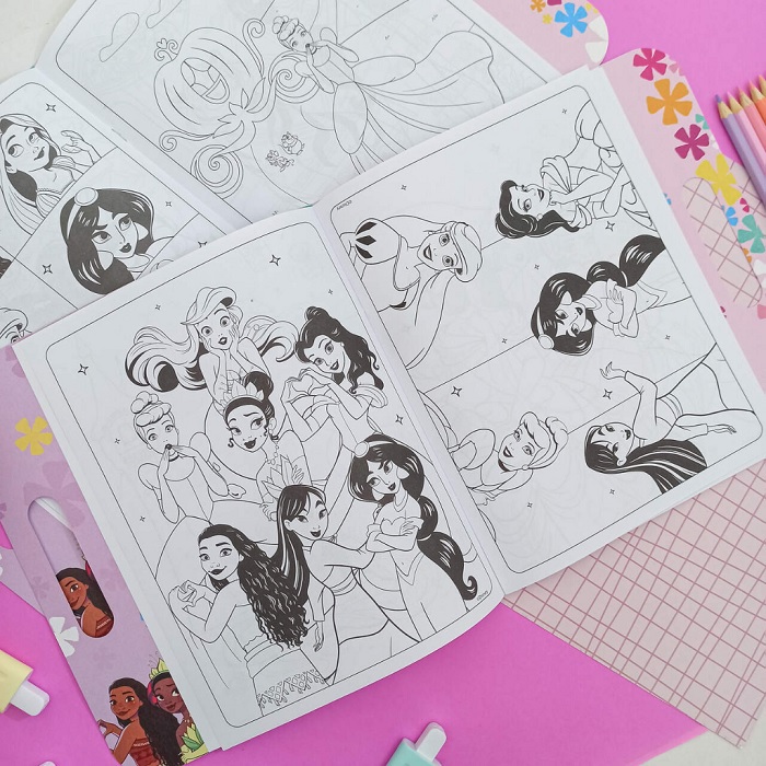 Álbum para Colorir Maleta Princesas 8 Folhas - Princesas - Escolar
