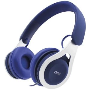 Fone De Ouvido Headset OEX Drop Com Fio Azul/Branco HS210