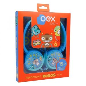 Fone de Ouvido Infantil Kids Criança Robos Azul HP305 Oex