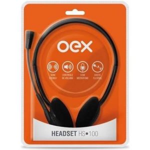 Fone De Ouvido Oex Headset Stereo Com Microfone Hs100