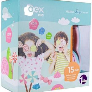 Fone De Ouvido OEX Headset Sugar Kids Rosa Verde HS317