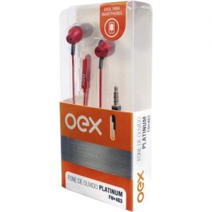 Fone De Ouvido Oex Platinum Vermelho Fn403