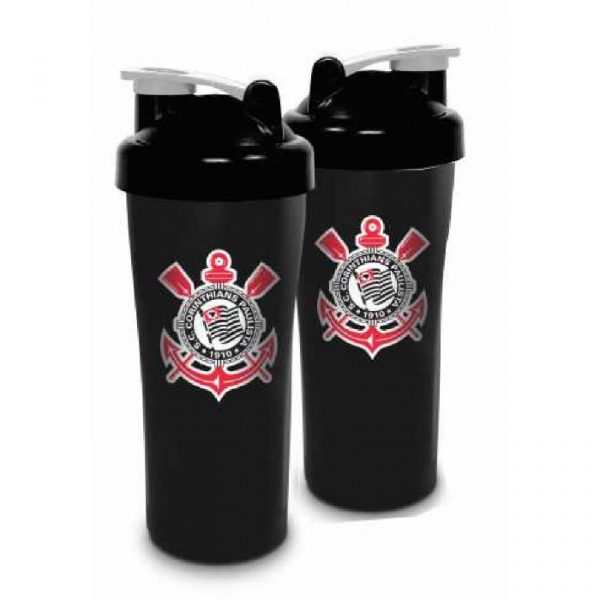 Garrafa Coqueteleira Times Corinthians Preto 600ml Brasfoot 11775