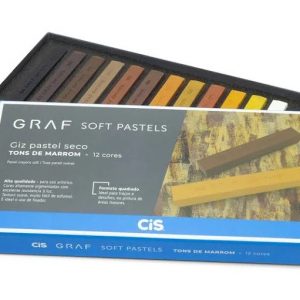 Giz Pastel Seco Graf Soft Pastels 12 Cores Tons de Marrom - Cis