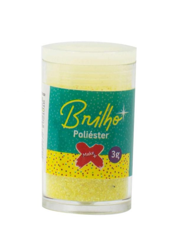 Glitter Make+ Pote 03grs Amarelo Neon 7021 C/ 12 Unidades