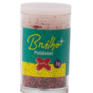 Glitter Make+ Pote 03grs Vermelho 7002 C/ 12 Unidades