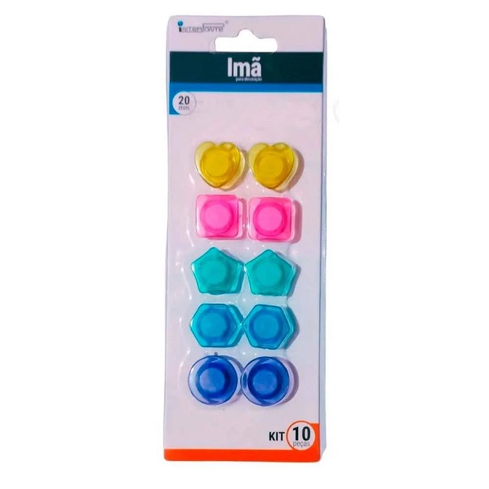 Imã Magnético Interpont Botão Colorido 20mm 10 Unidades HD87201