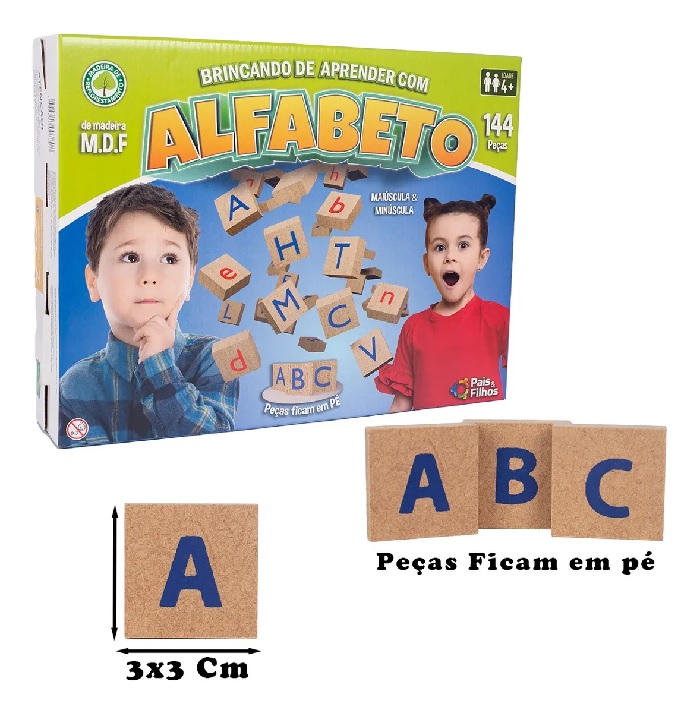 Jogo Aprendendo o Alfabeto ABC 48 Peças Positiva Legal - Papellotti