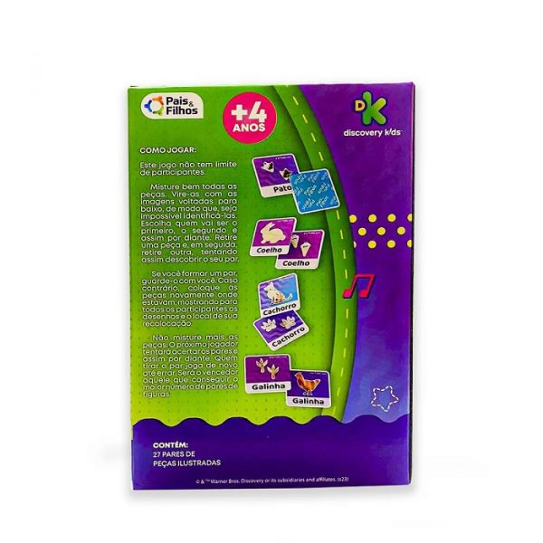 Jogo da Memoria Pegadas Discovery Kids 54 Cartas - Pais & Filhos 791704