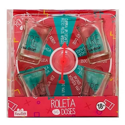 Jogo Da Roleta Das Doses Copos 5 Peças New Gift 10100025