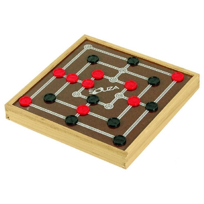 Jogo de Dama Madeira Peças Plasticas 25x25 - Pangue - Jogo de