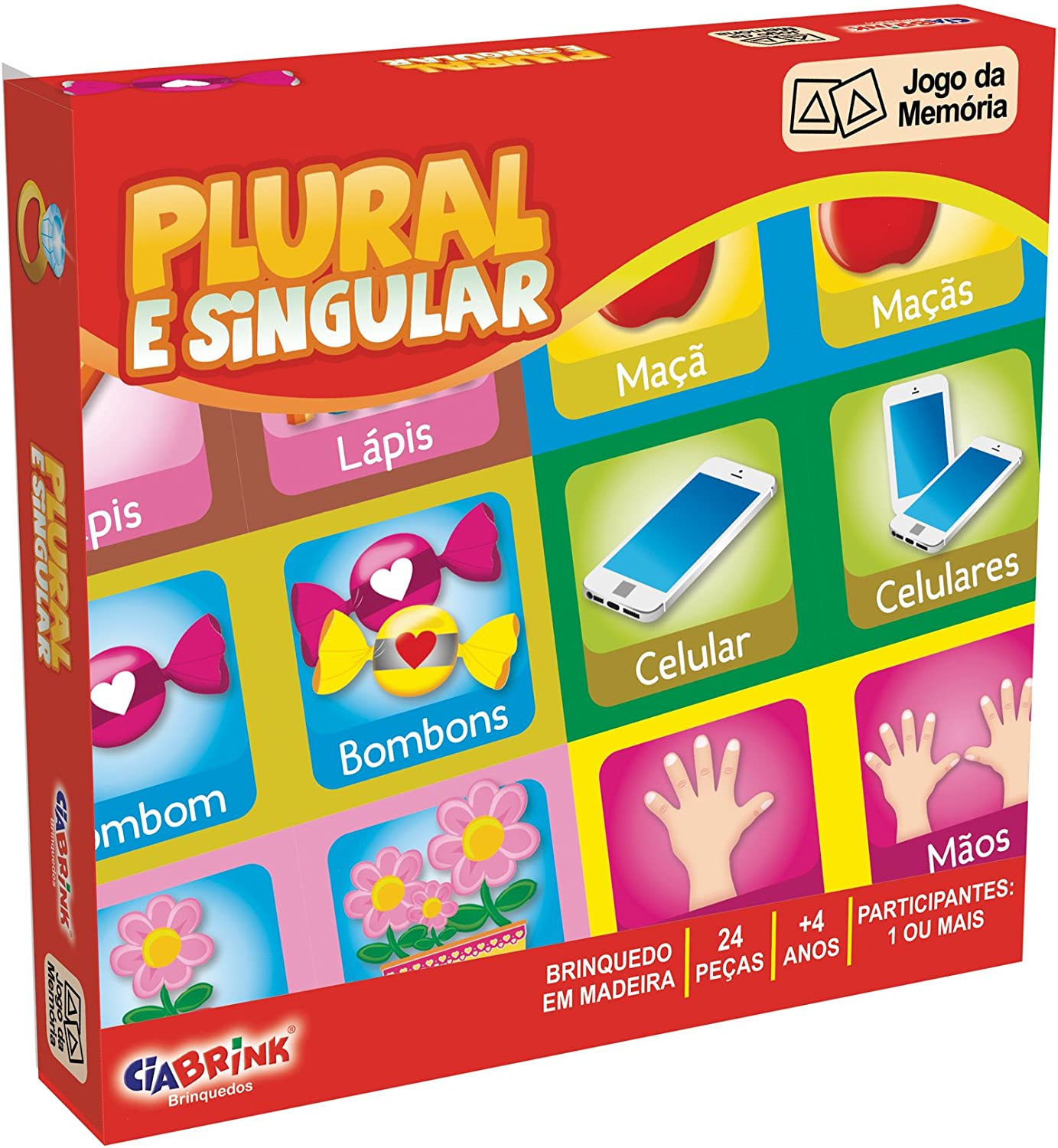 Jogo de Memoria Plural e Singular 24 peças Ciabrink 226