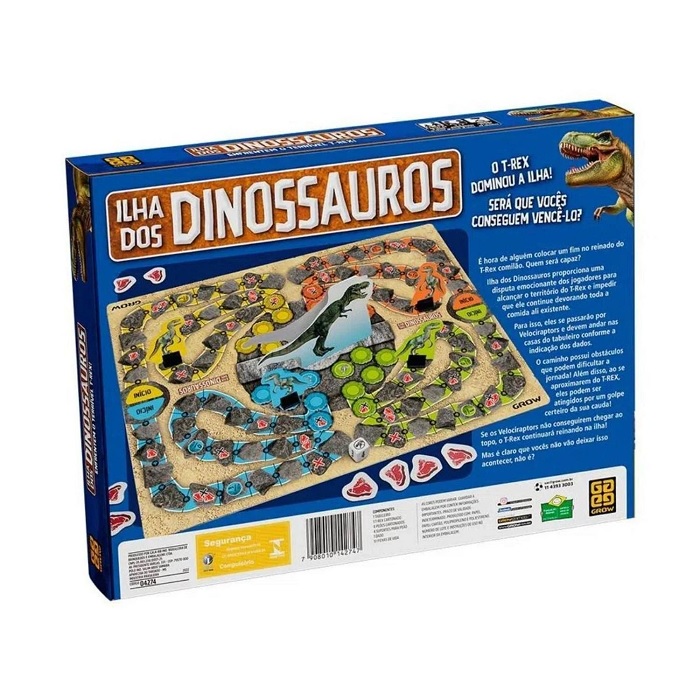 Jogo Ilha Dos Dinossauros + 5 Anos Grow 04274 - Papelaria Criativa