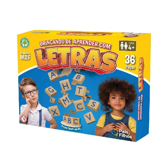 Jogo Infantil Educativo Brincando De Aprender Com Letras 36 Peças Pais ...