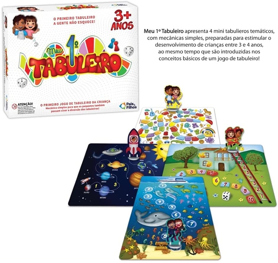 Jogo Meu 1° Tabuleiro + 3 Anos- Pais e Filhos 10832 - Papelaria