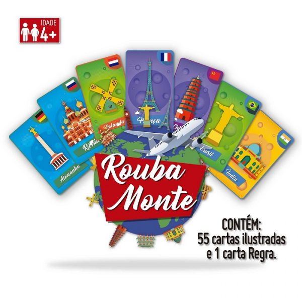 Jogo Rouba Monte 55 Cartas Volta Ao Mundo - Pais & Filhos 7533