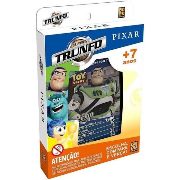 Jogo Super Trunfo Pixar C/32 Cartas – Grow 03959 - Papelaria Criativa