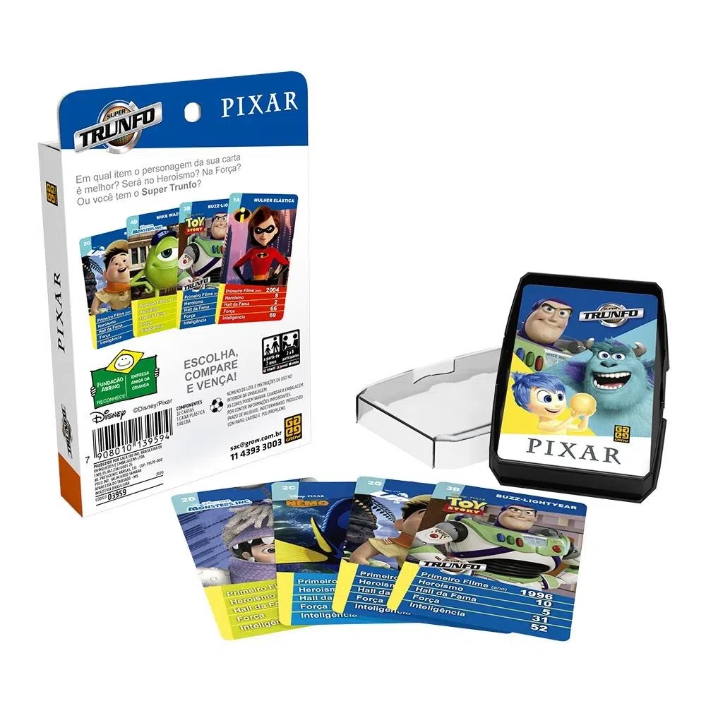 Jogo Super Trunfo Pixar C/32 Cartas – Grow 03959 - Papelaria Criativa