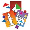 Jogo Tangram de Formas Geométricas Madeira 62pcs